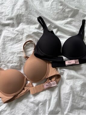 Boux Avenue push up microfibre plunge t-shirt bra set 32A